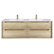 Byron 1500mm Wall Hung Double Vanity with Ceramic Countertop